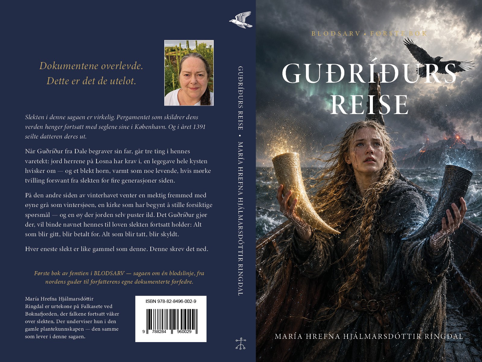 Guðríðurs reise — hele omslaget, bak og fram